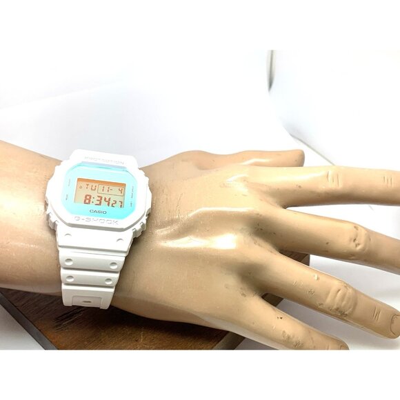 Casio G-Shock Men's Watch DW5600TL-7 Beach Time 43mm White Rubber Strap 3525 - Picture 4 of 14